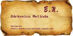 Bárkovics Melinda névjegykártya